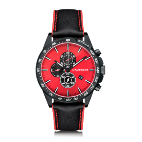 Cronógrafo Audi Sport para hombre rojo y negro