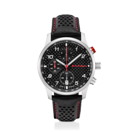 Cronógrafo de Audi Sport negro y plata